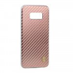 Wholesale Galaxy S8 Carbon Fiber Armor Hybrid Case (Rose Gold)